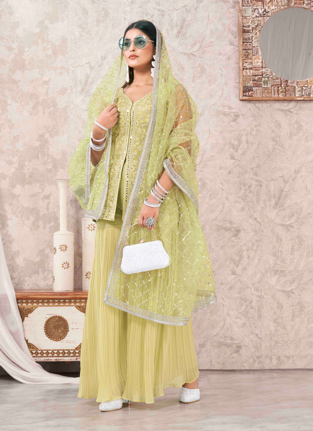 Nakshatra Lemon Sharara set