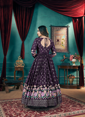 Nakshatra Dark Purple Georgette Suits