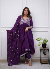 Nakshatra Purple Ready Made Designer suit