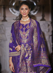 Nakshatra Blue Jaquard Banarasi Silk Readymade Suit