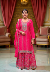 Nakshatra Pink Chinon Embroidered Suit