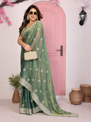 Nakshatra Green Printed Bollywood  Style Saree