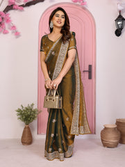 Nakshatra Brown Printed Bollywood  Style Saree