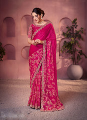 Nakshatra Rani Pink Satin Silk Saree