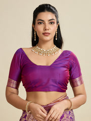 Nakshatra Purple Kanjivaram Silk Saree with Royal Zari Embellishments