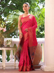 Nakshatra Pink Silk Saree Stylish Party Wear