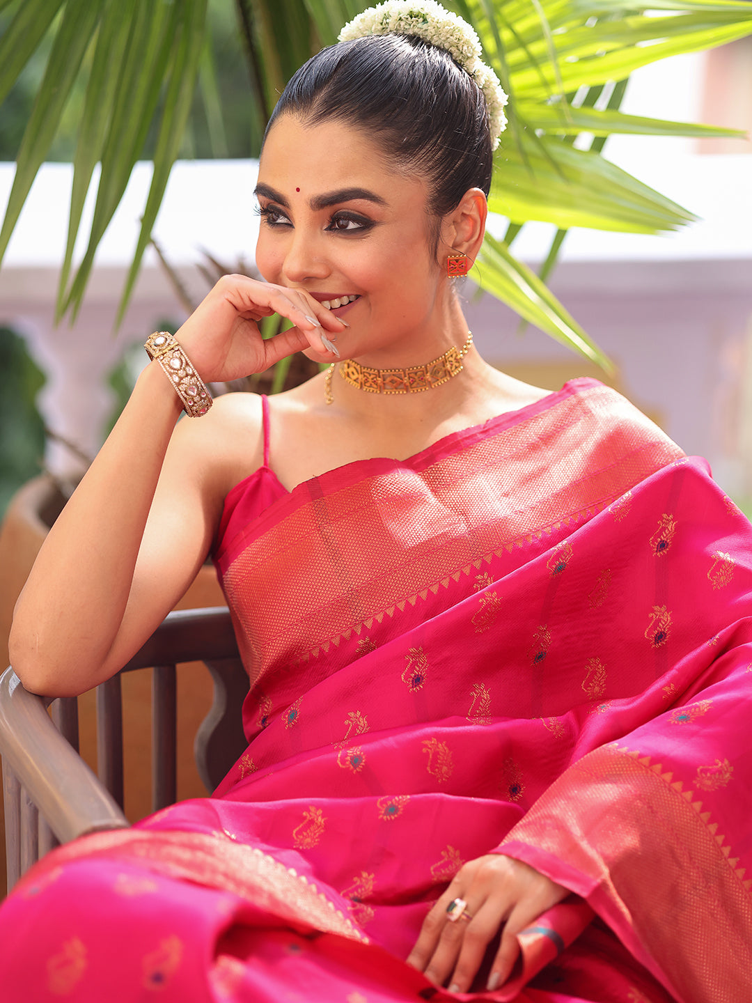 Nakshatra Pink Silk Saree Stylish Party Wear