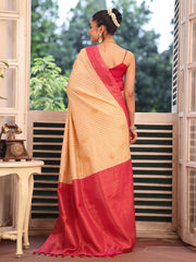 Nakshatra Cream Silk Saree Traditional Festive Wear