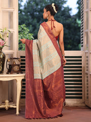 Nakshatra Beige Silk Saree Sophisticated Party Look