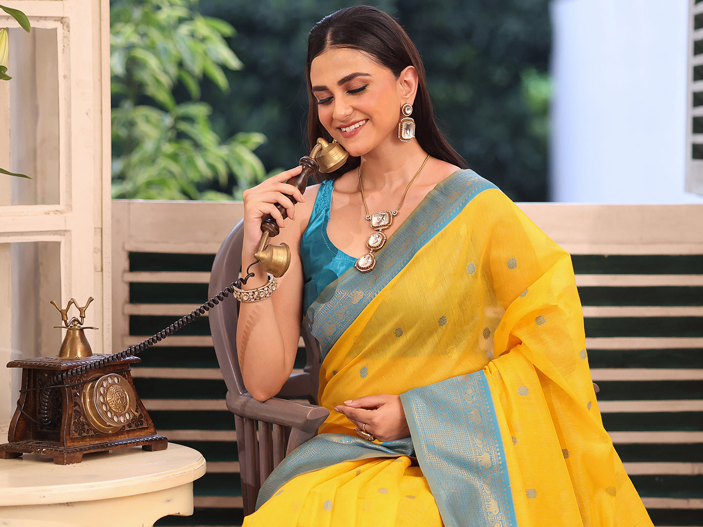 Nakshatra Yellow Silk Saree Vibrant Festive Style