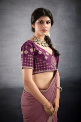 Nakshatra Onion Pink Georgette Bollywood Saree