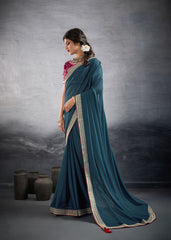 Nakshatra Teal Blue Designer Georgette Saree