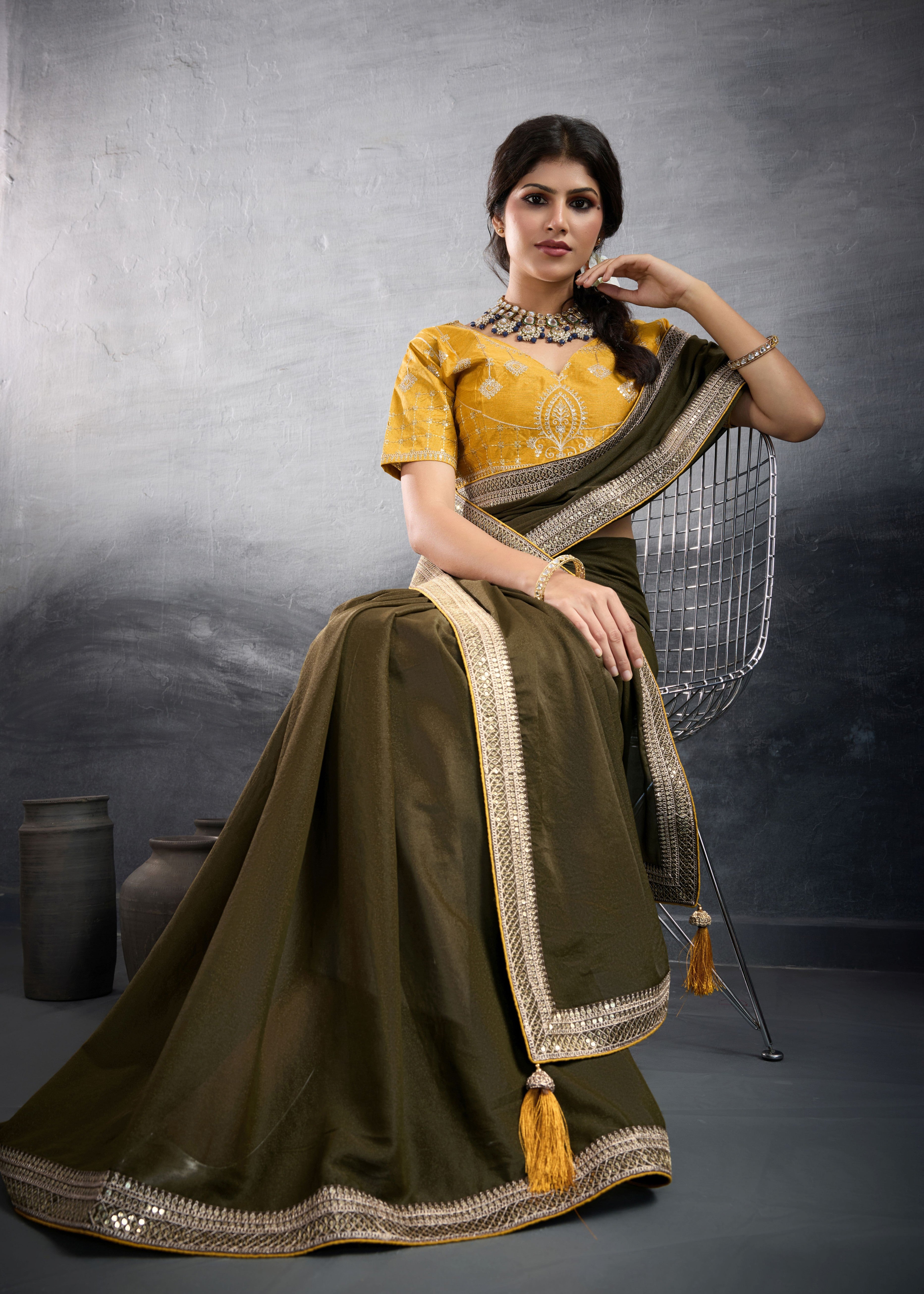 Nakshatra Mahendi Green Traditional Designer Saree