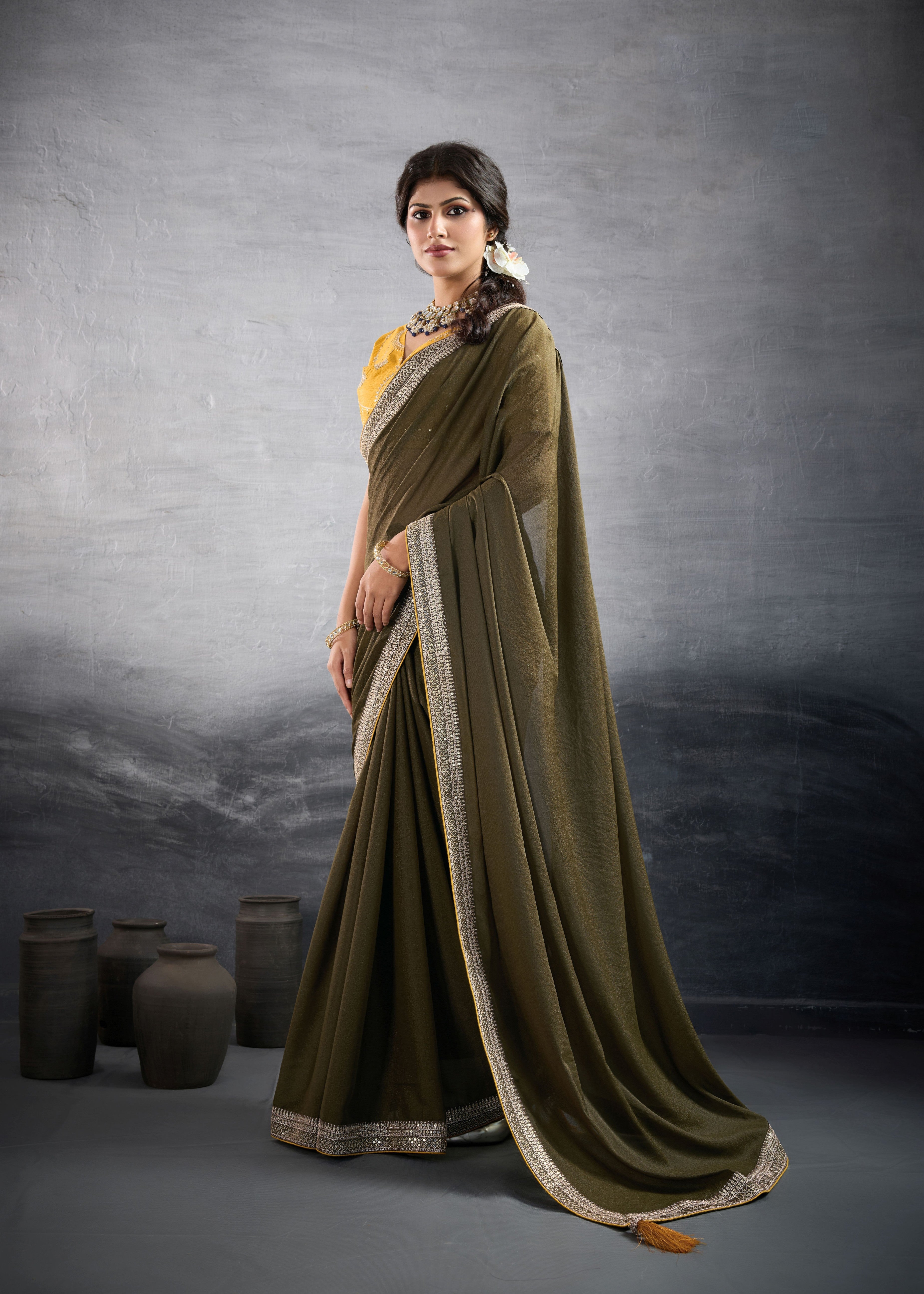 Nakshatra Mahendi Green Traditional Designer Saree