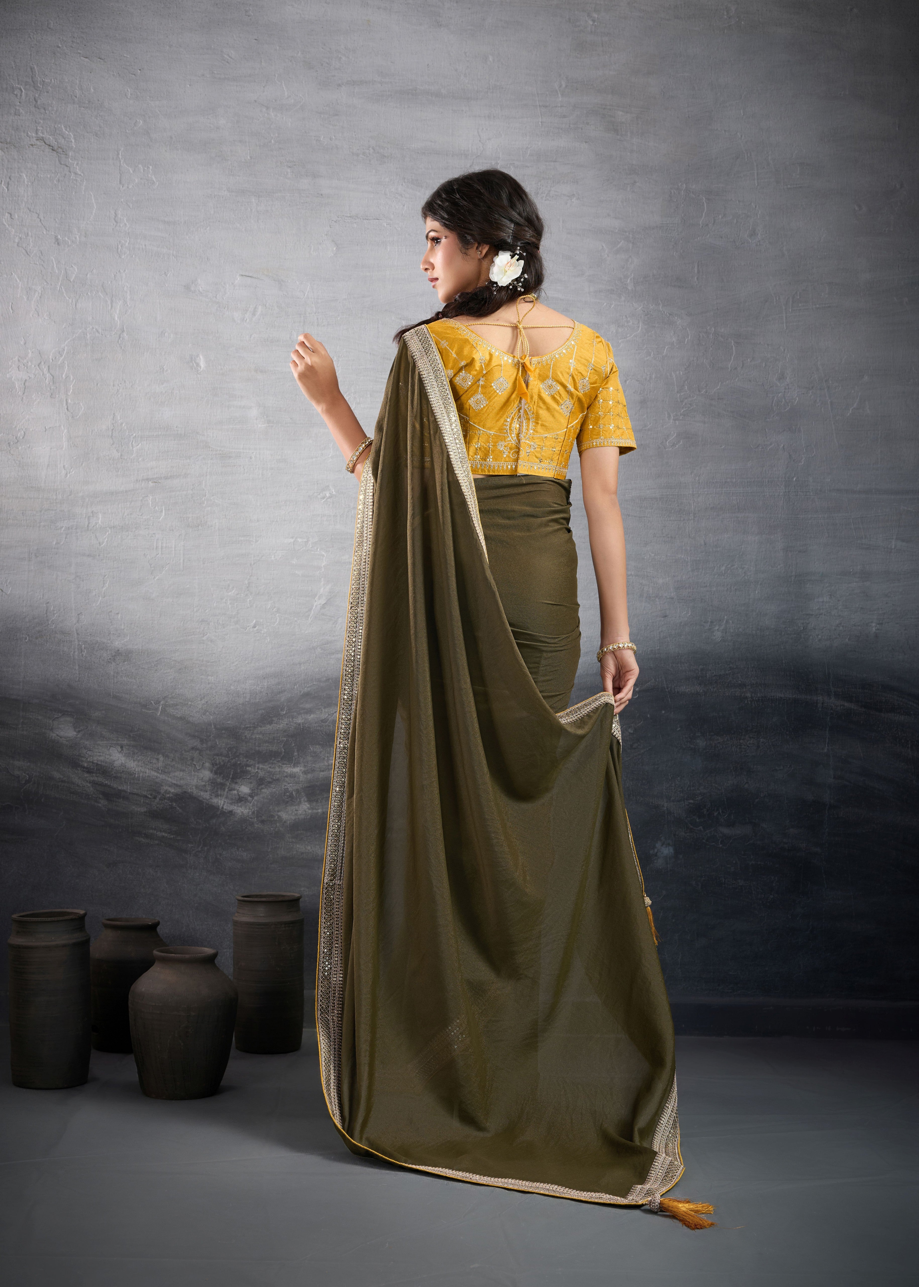 Nakshatra Mahendi Green Traditional Designer Saree