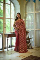 Nakshatra Maroon Sequence Party Wear Saree