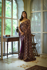 Nakshatra Wine Sequence Party Wear Saree