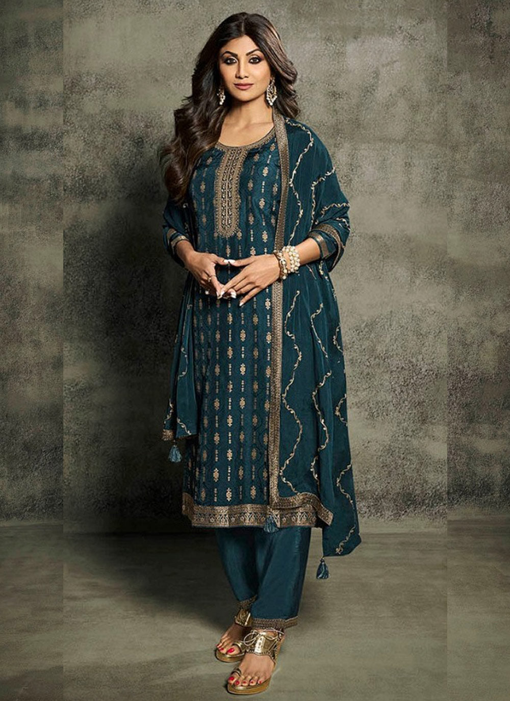 Regal Rama Jacquard Silk Semi-Stitched Suit