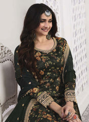 Evergreen Elegance Georgette Sharara Suit