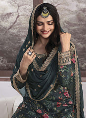 Glamorous Glacier Semi-Stitched Sharara Set