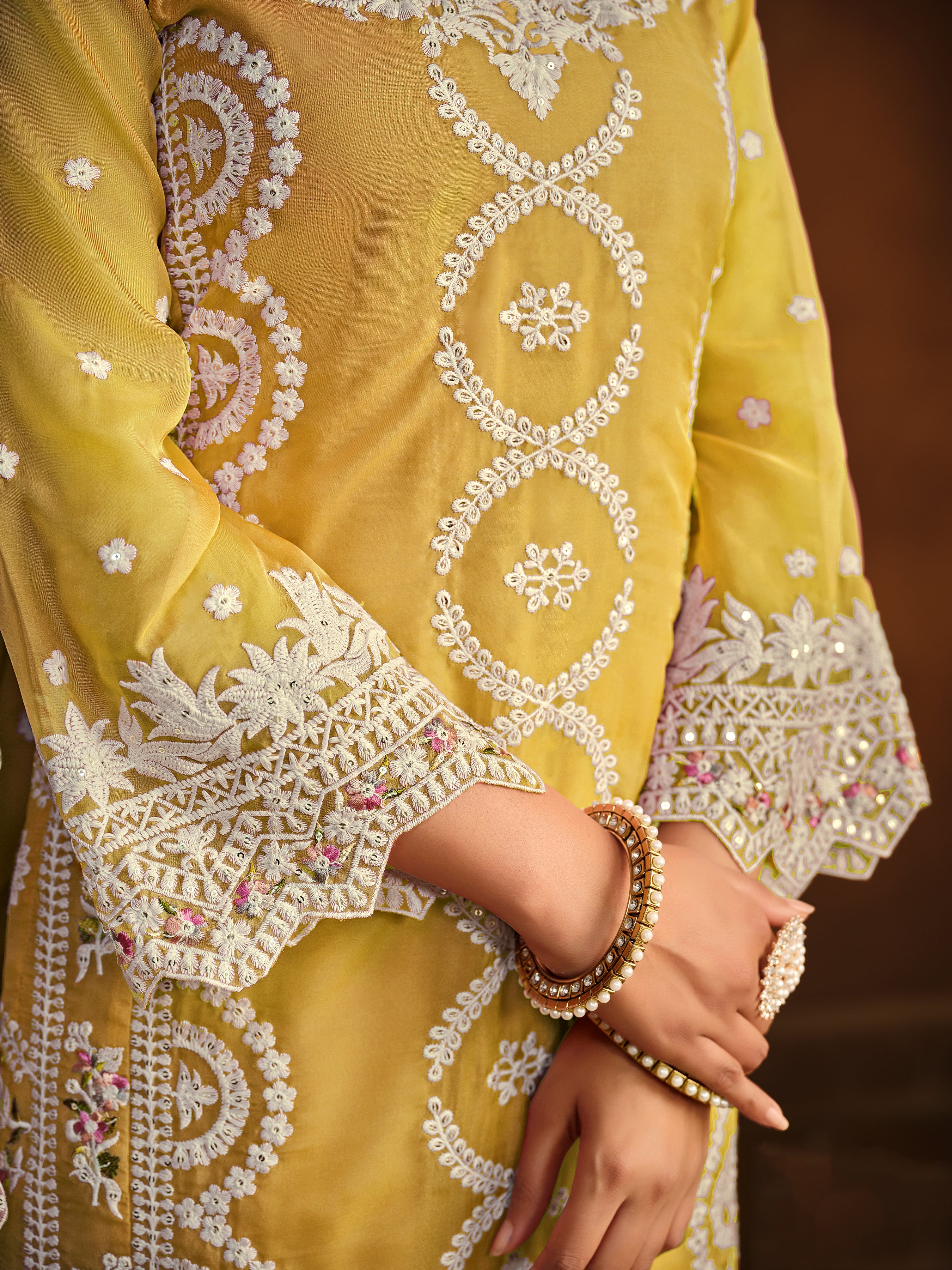 Playful Yellow Designer suit