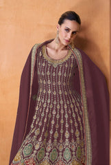 Elegance in Purple Georgette Suit