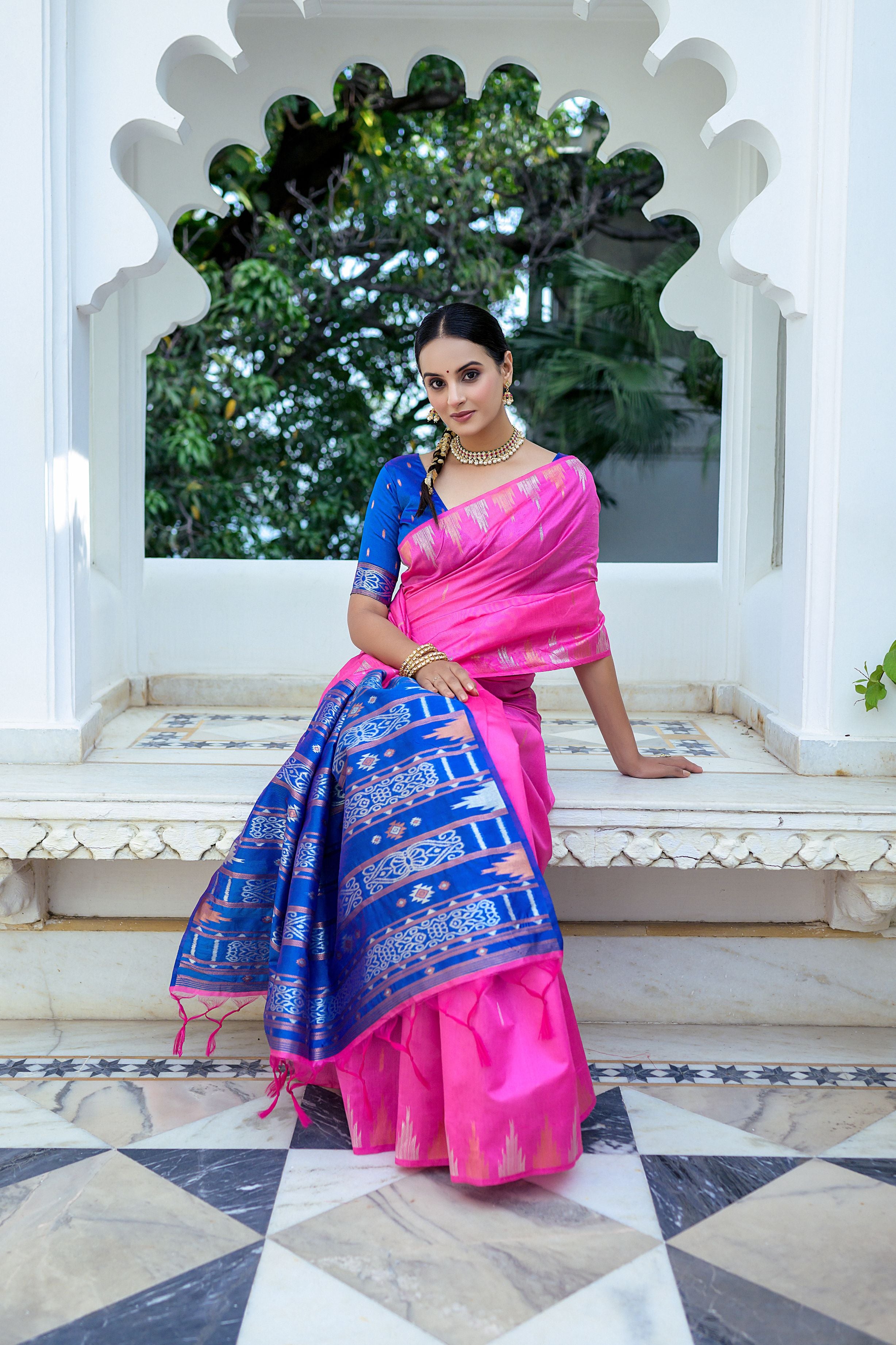 Rose Blush Tussar Elegance
