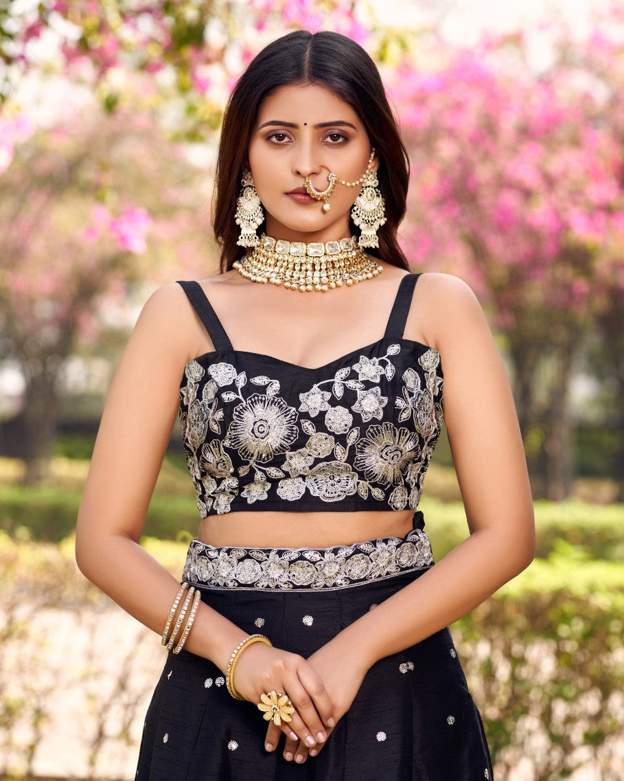 Midnight Noir Elegance Lehenga Choli