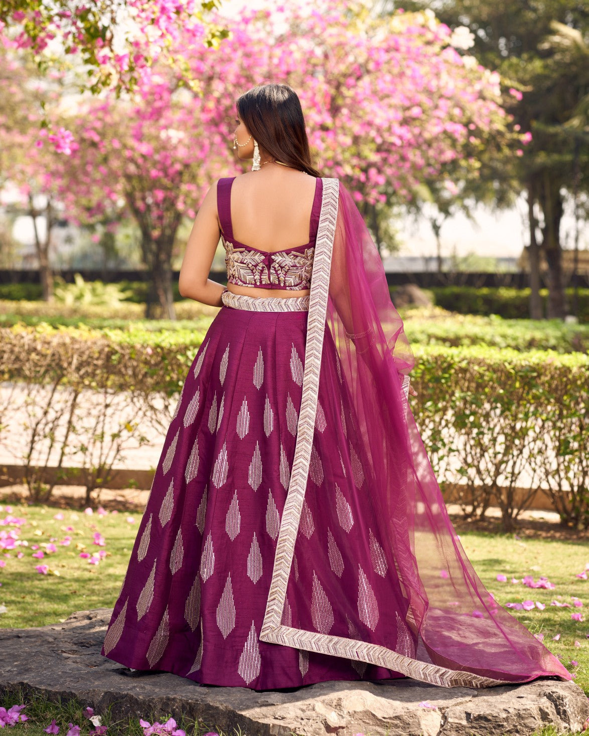 Opulent Orchid Art Silk Wine Lehnga Choli