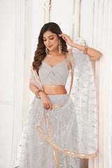 Moonlit Serenade Off-White Lehenga