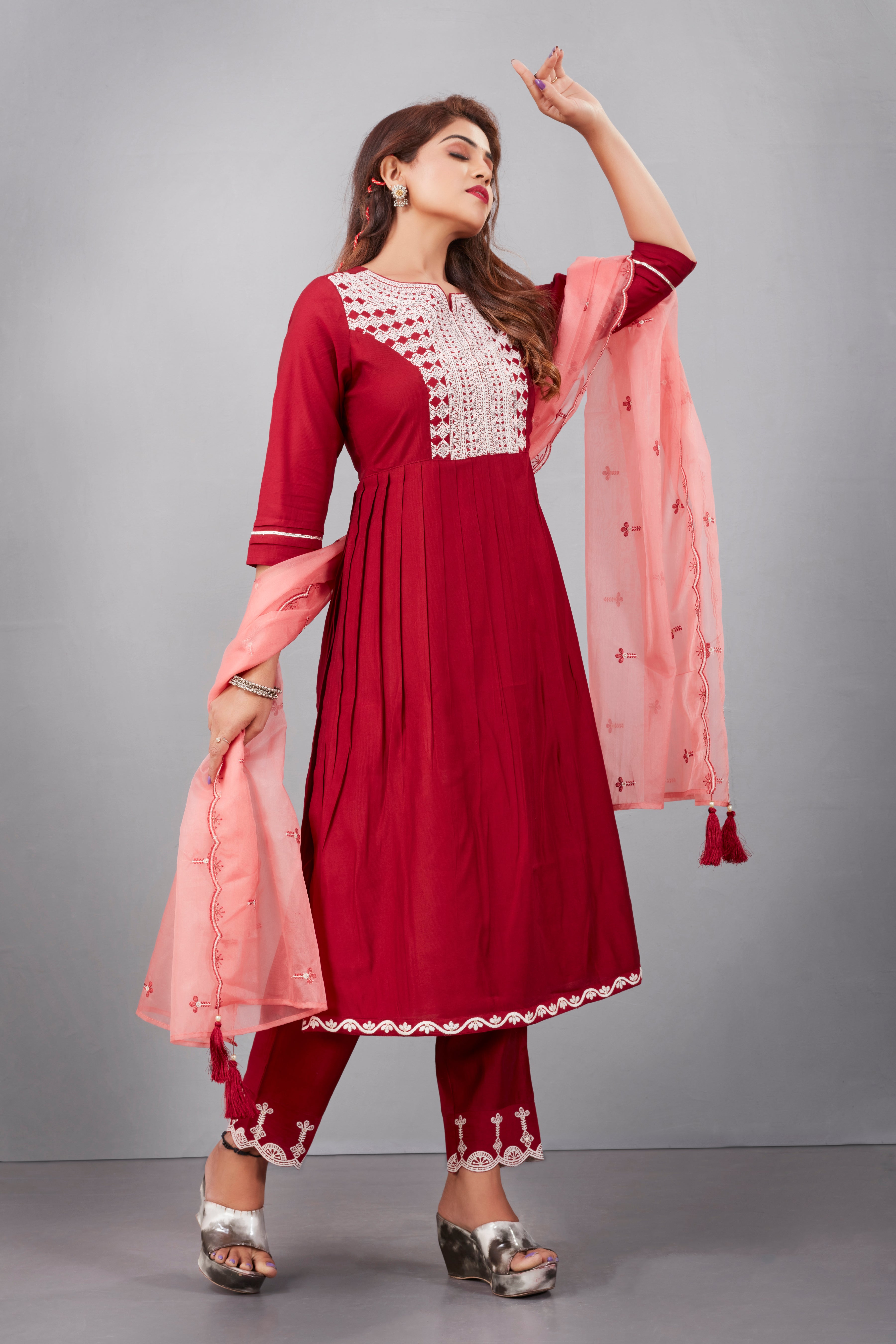 Marvellous Maroon Readymade suit