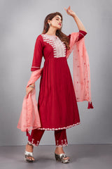 Marvellous Maroon Readymade suit