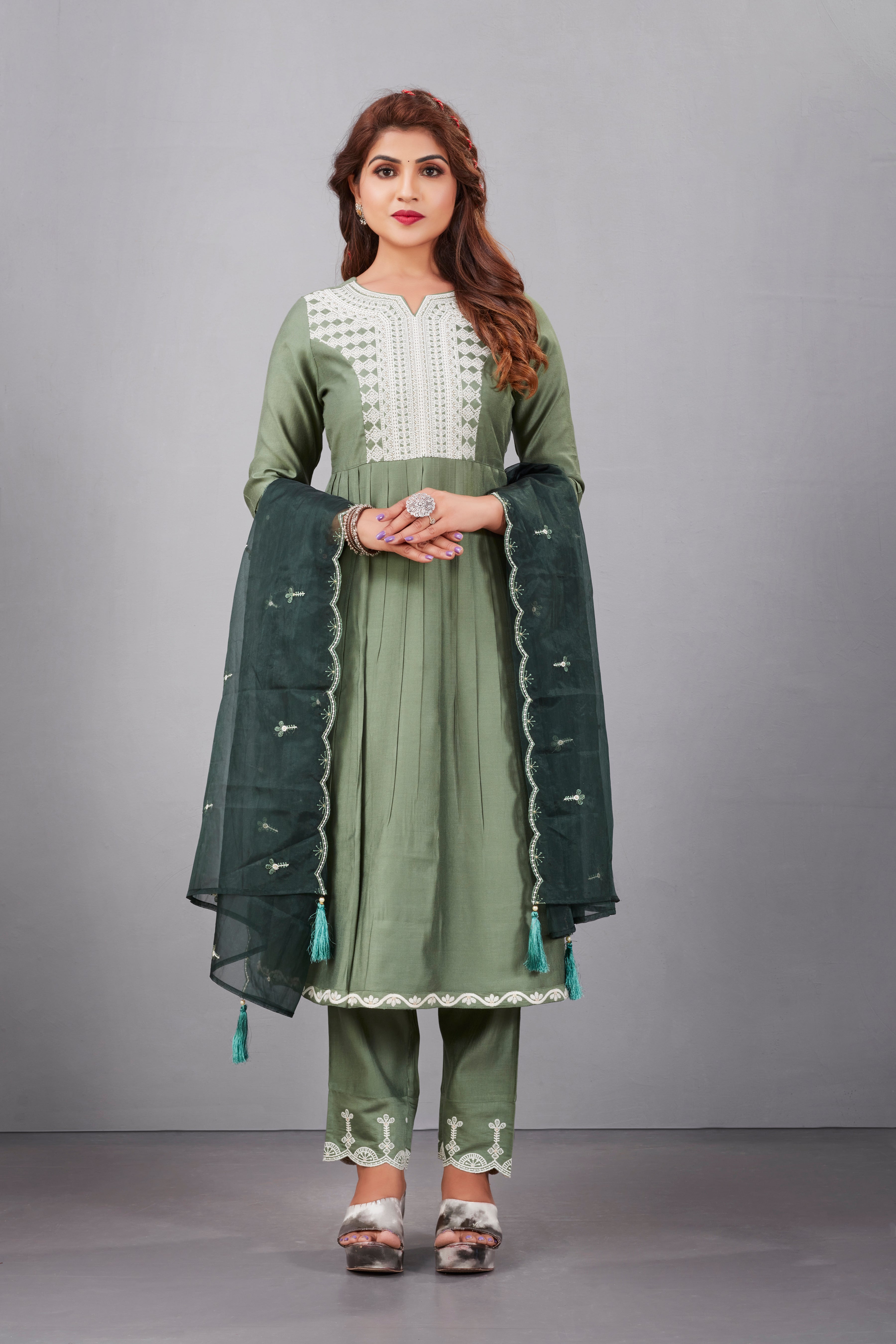 Olive Green  Readymade suit