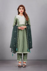 Olive Green  Readymade suit