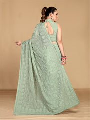 Pristine Pista green saree