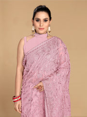 Rose Pink Georgette saree