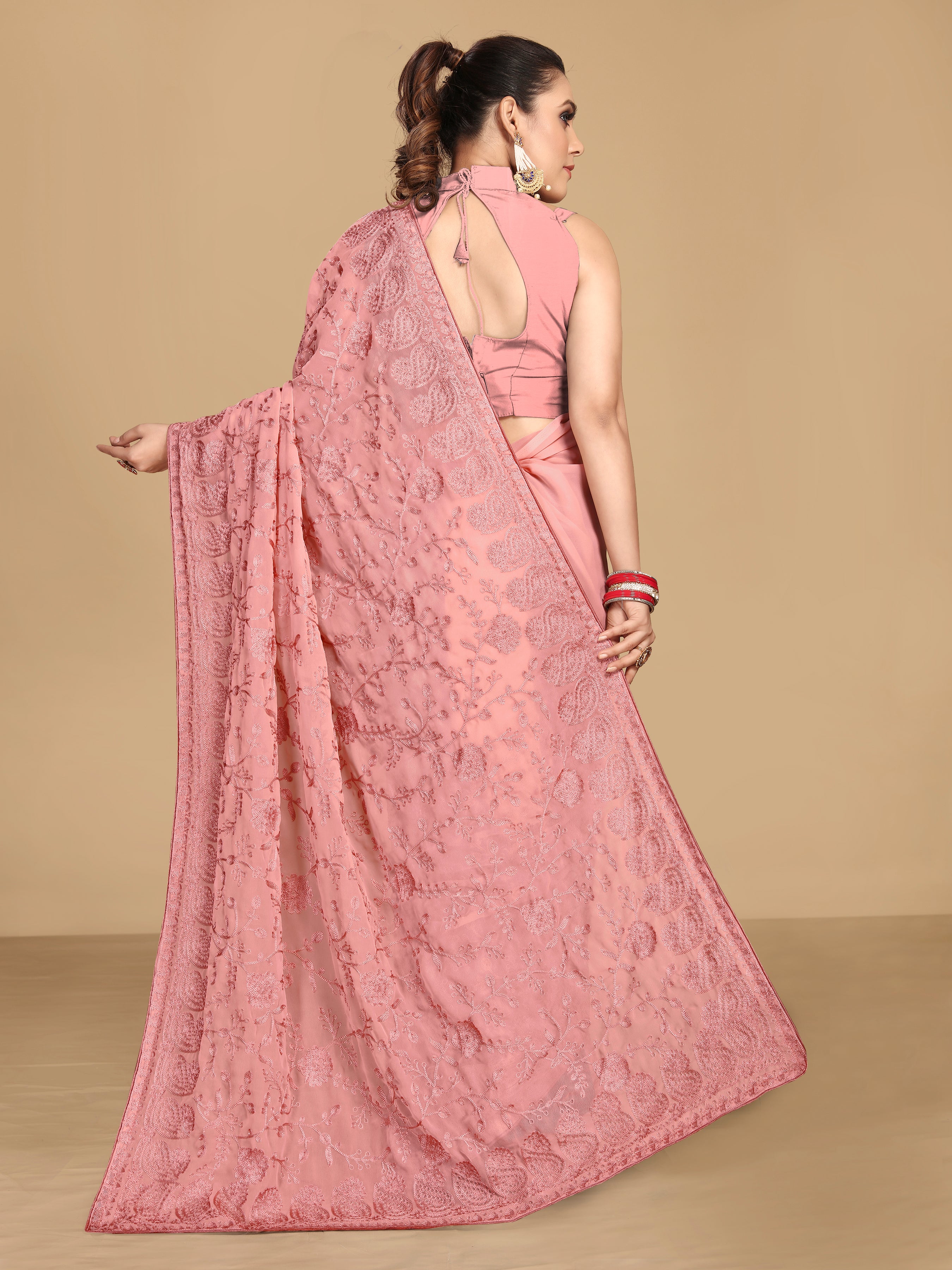 Gentle Gajri  georgette saree