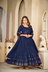 Noble Navy Blue Anarkali suit