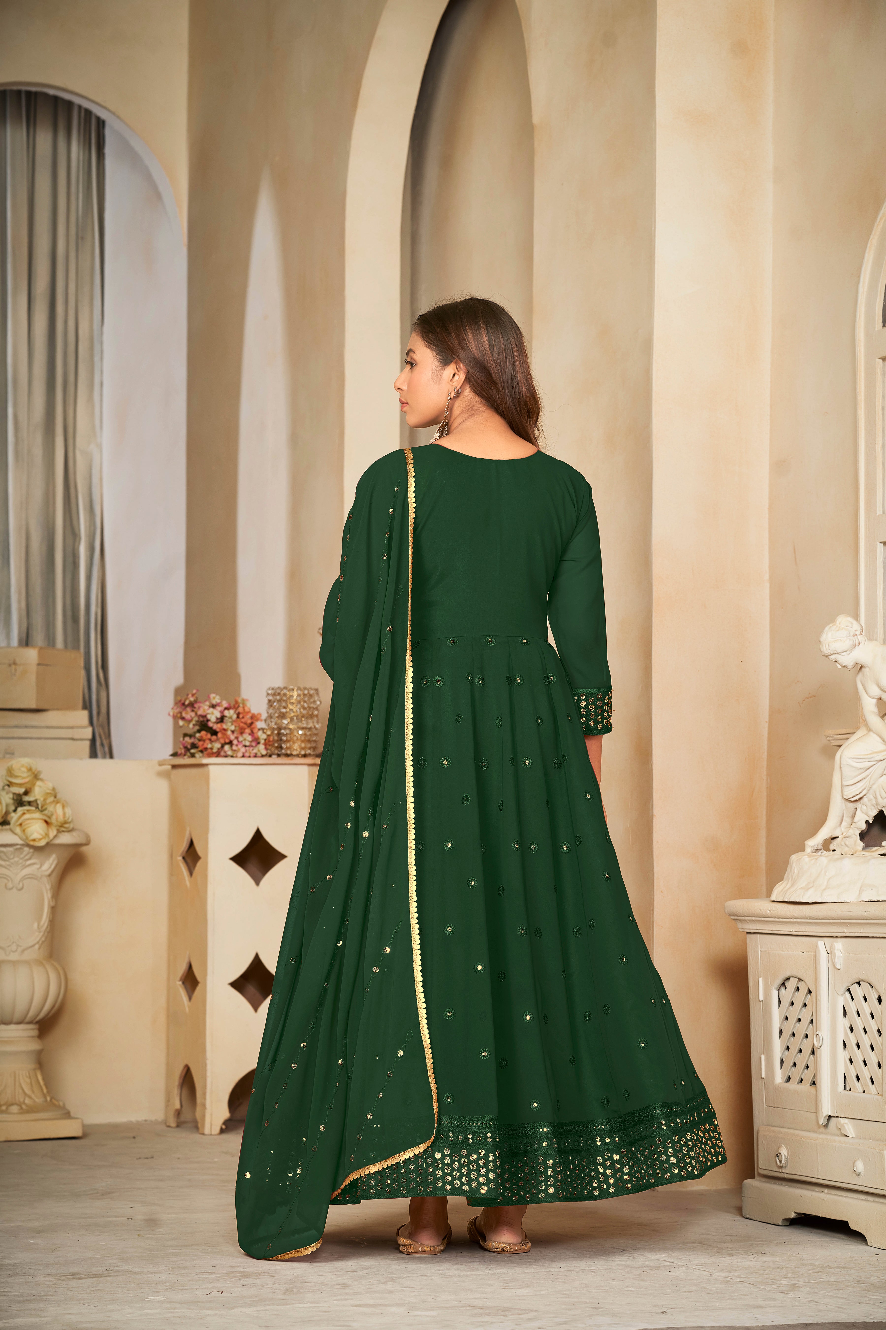 Mehandi Green Anarkali suit