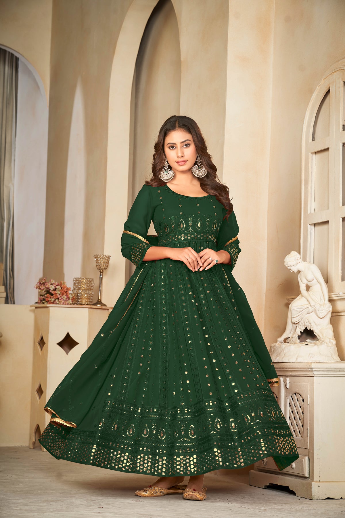 Mehandi Green Anarkali suit