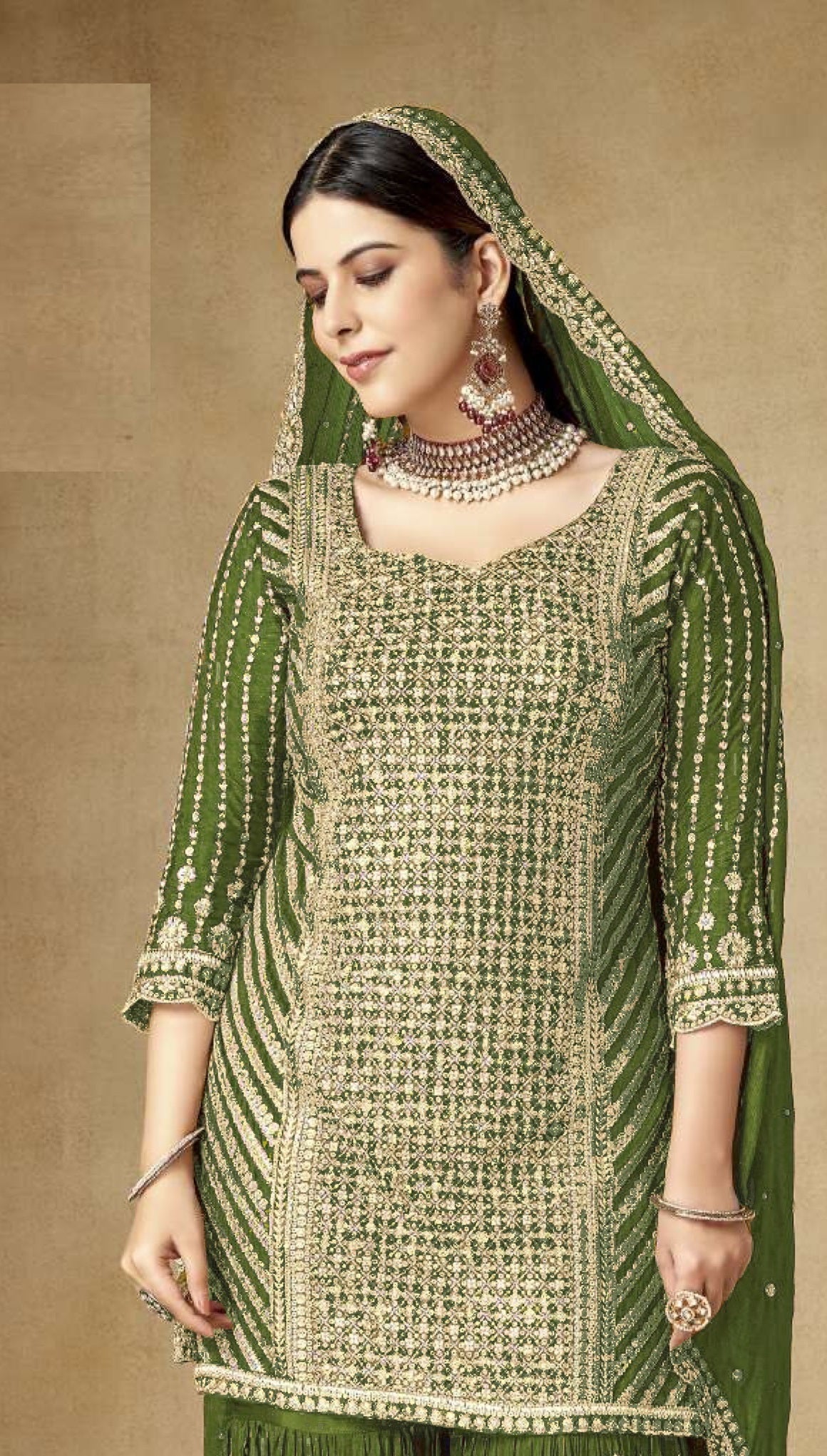 Mehandi Green Sharara suit