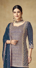 Trendy Teal Sharara suit