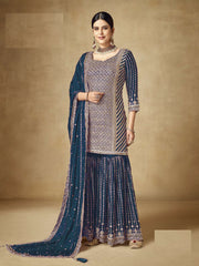 Trendy Teal Sharara suit