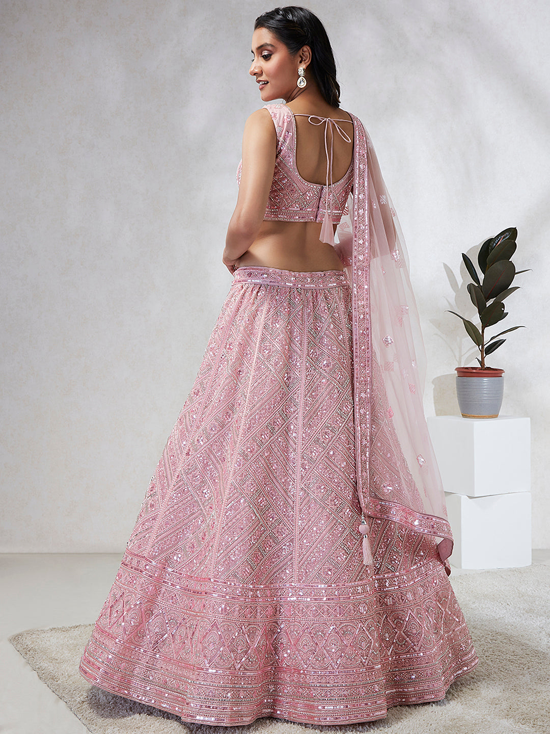 Pink Petal Princess Semi-Stitched Lehenga Set