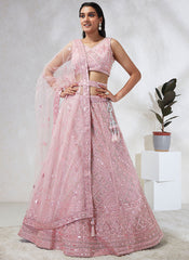 Pink Petal Princess Semi-Stitched Lehenga Set