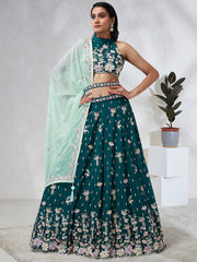 Lush Lagoon Green Lehenga Choli Ensemble