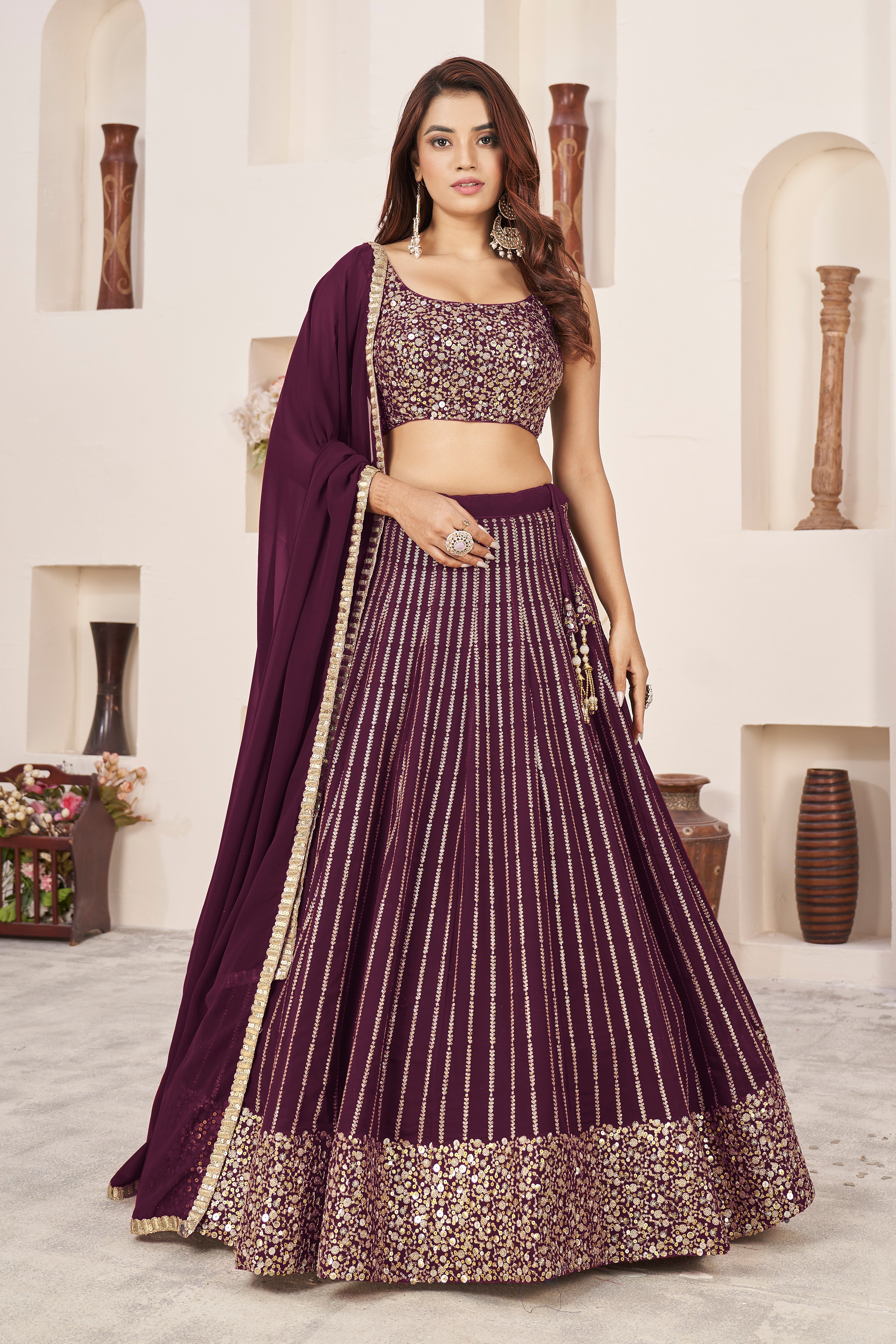 Wonderful Wine Lehenga choli