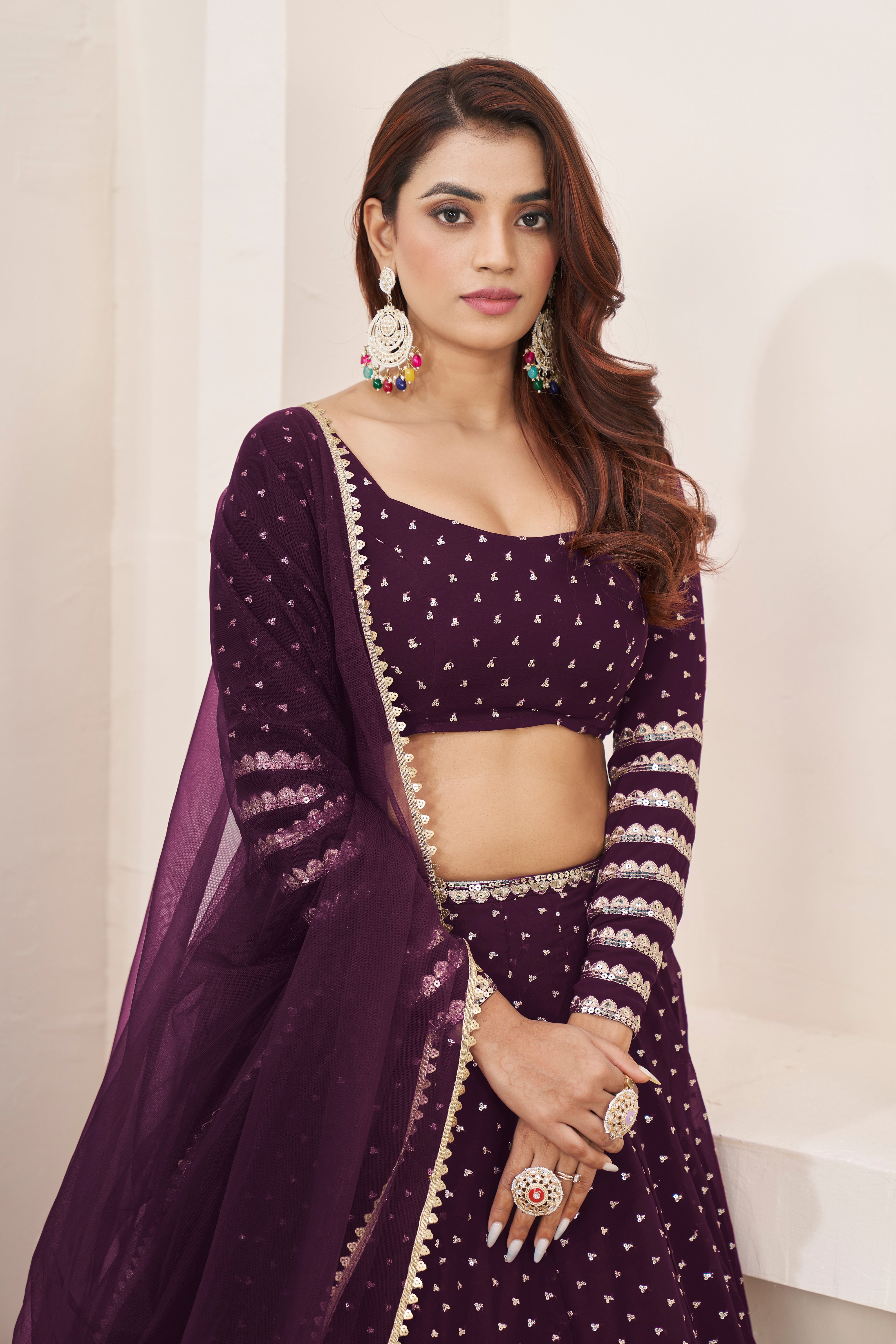 Marvellous Wine Lehenga choli