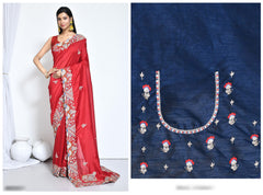 Ravishing Red Crepe Silk saree