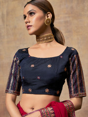 Red chiffon  saree